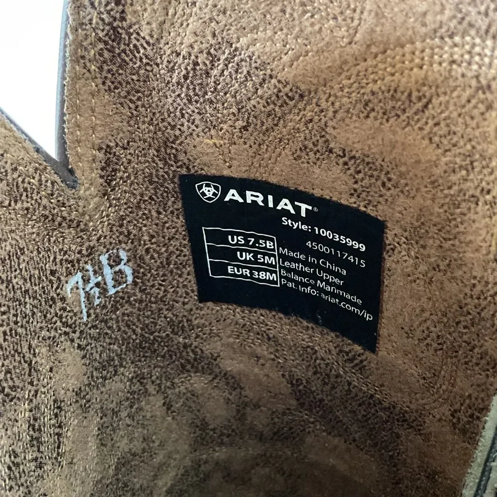 ARIAT Heritage R Toe Western Boots Sz 7.5B Copper Brown 10035999 Cowgirl - Picture 2 of 12